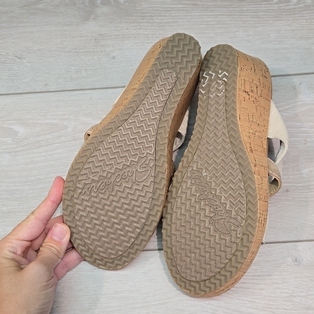 Skechers Womens Luxe Foam Wedge Sandals shoes sz 7 - Picture 10 of 10
